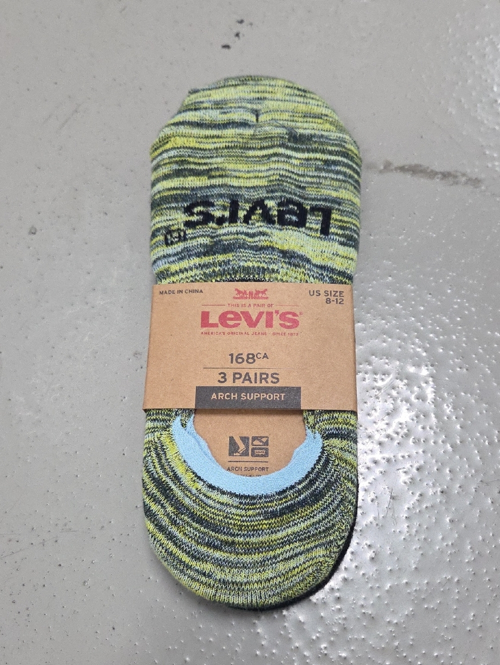 Levi's Men's No-Show Socks - Lime Green Heather (3 Pack)